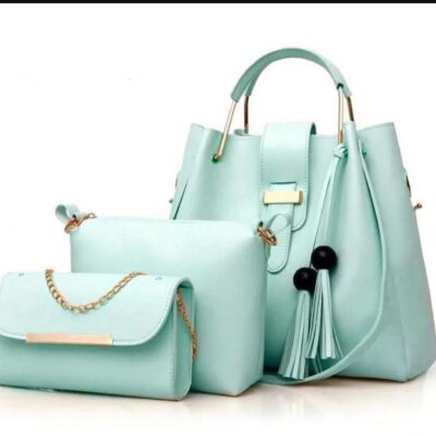 3 PCS Luxury Handbag Set – Aqua Green