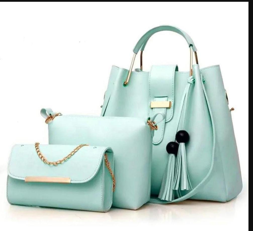 3 PCS Luxury Handbag Set – Aqua Green