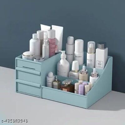 Makeup Desk Cosmetic Storage Box Organizer with Drawers – Blue