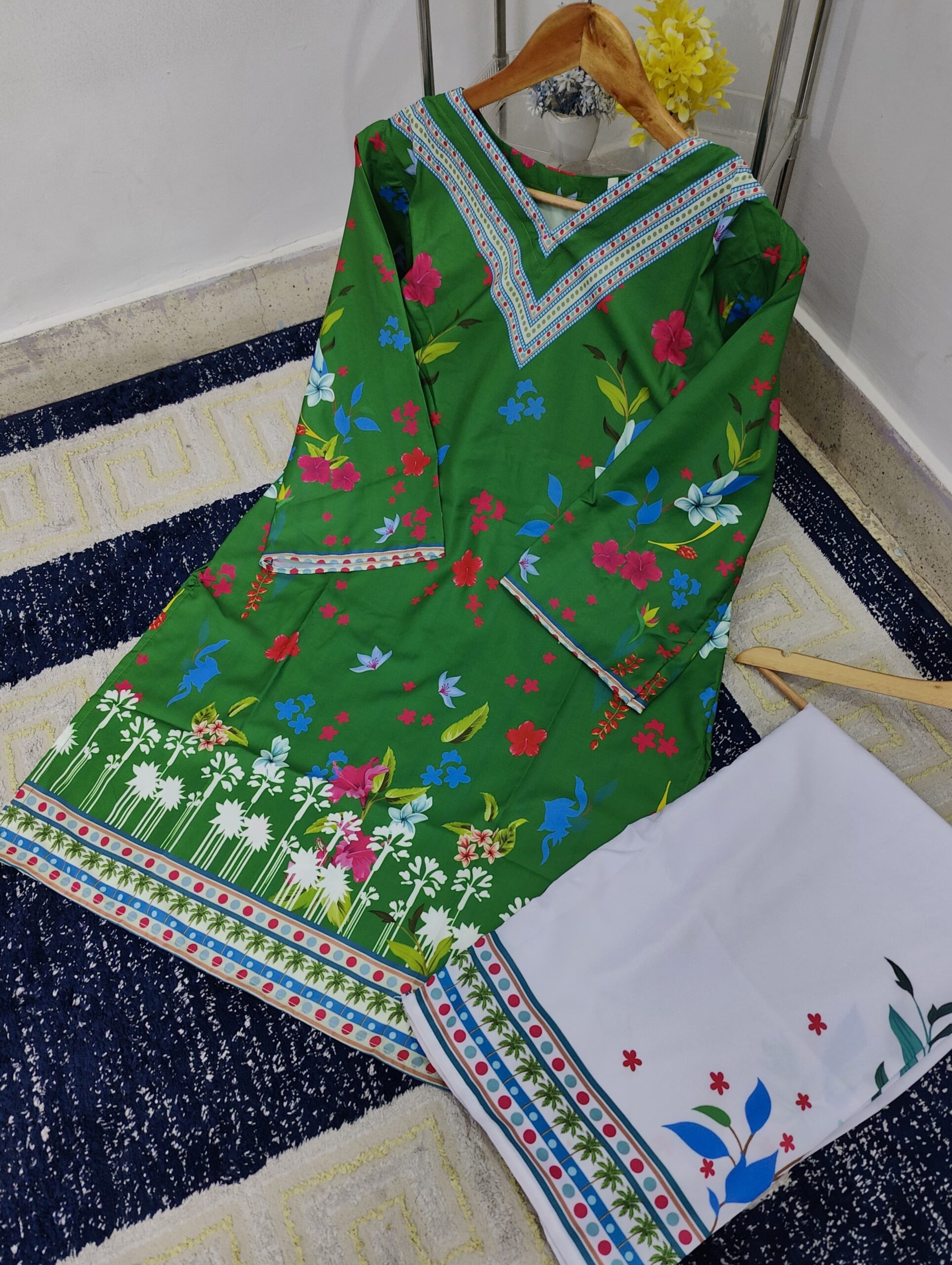 Bloom Digital Printed Co-Ord Dress – Swiss Lawn (Stitched) - Image 2