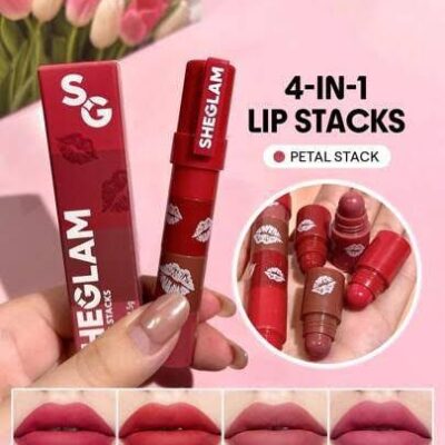 She Glam 4-in-1 Lipstick – 3 Color Shades Setting