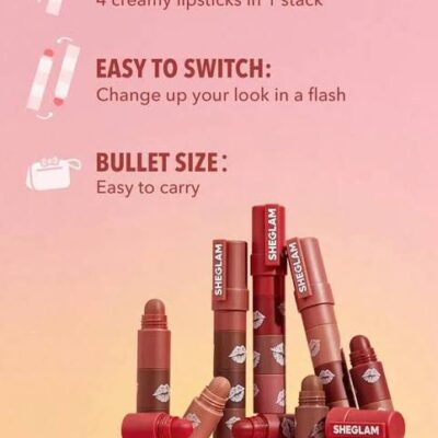 She Glam 4-in-1 Lipstick – 3 Color Shades Setting